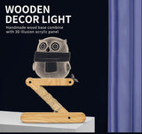 3D Wooden Owl Decor Lamp
